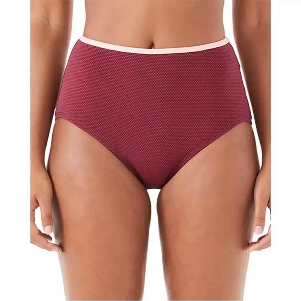 NWT Kate Spade high waist bikini bottoms deep plum